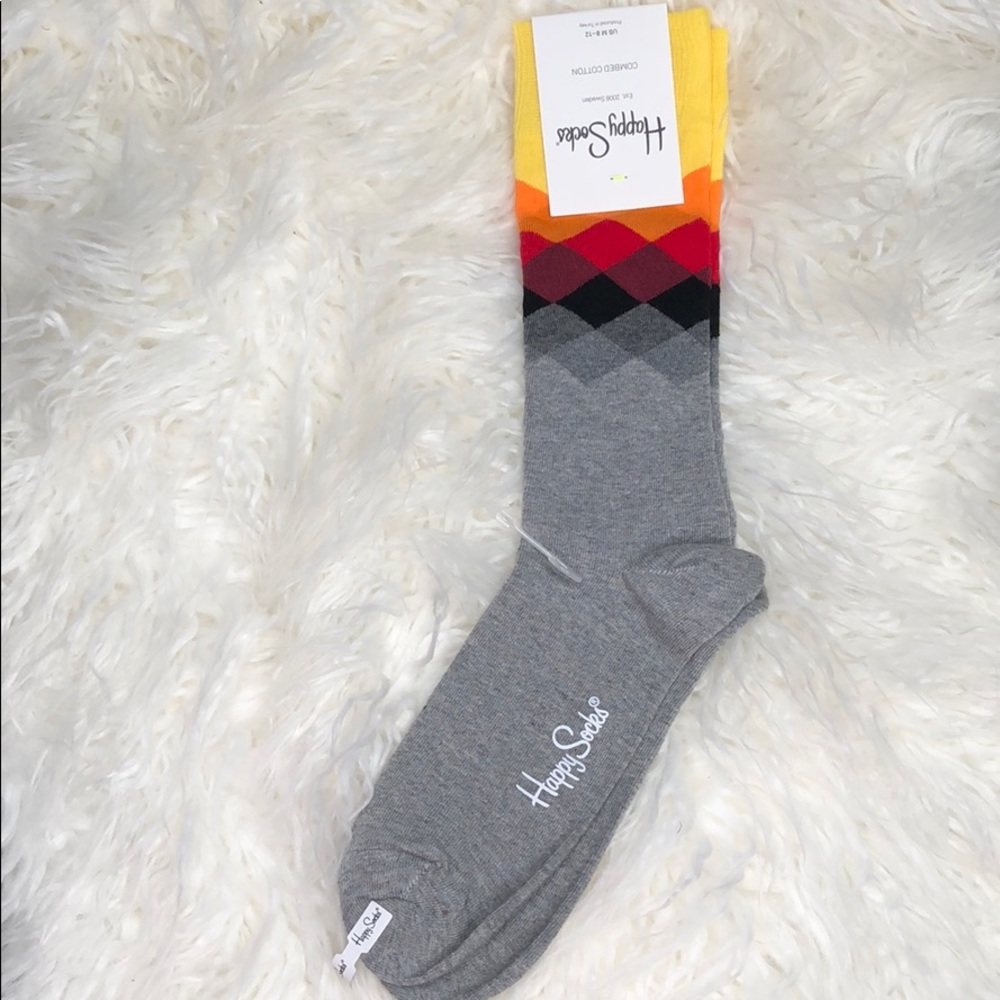 Men’s HAPPY diamond crew socks NWT